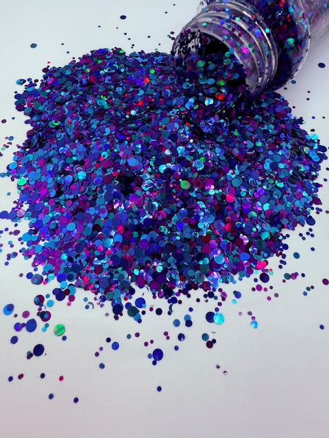 Sapphire Siren - Blue and Purple Holographic Circle Glitter 9-3