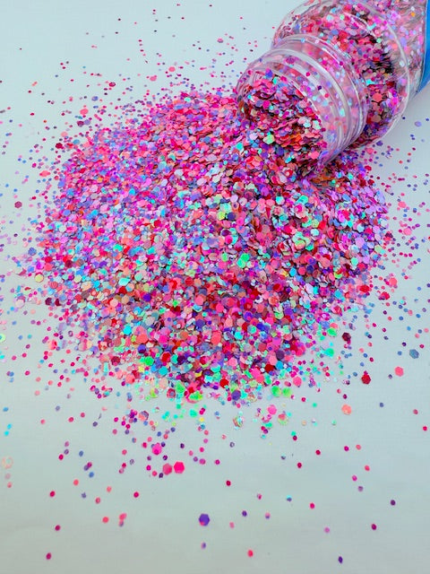 Candy Carousel- Pink and Purple Mosaic Chunky Mixed Glitter