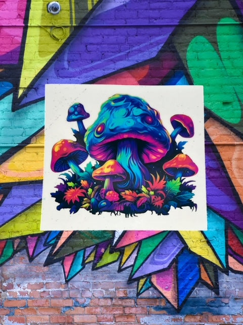 112. Neon Mushrooms Decal