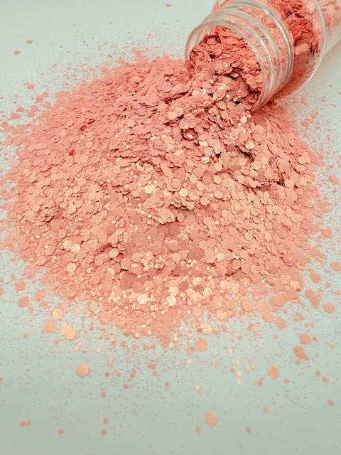 Rose Quartz- Baby Pink Pastel Chunky Mixed Glitter 9-2