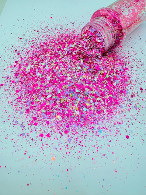 Candy Cloud- Pink White Purple Chunky Custom Mixed Glitter 12-6