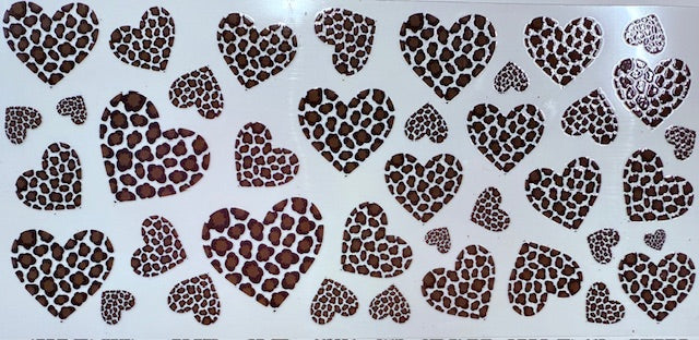 345. Leopard Hearts UVDTF