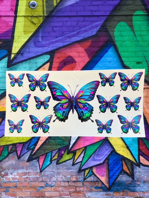 553. Colorful Butterfly Embellishment UVDTF