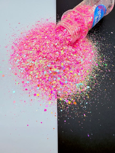 Wifey Material- Pink Yellow Opal Color Shift Custom Mixed Chunky Glitter 12-9