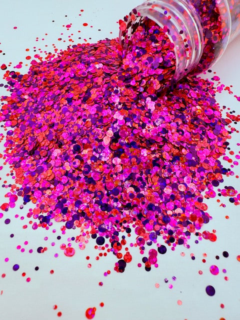 Starfish Galaxy- Pink Orange Purple Holographic Circle Glitter 1-10
