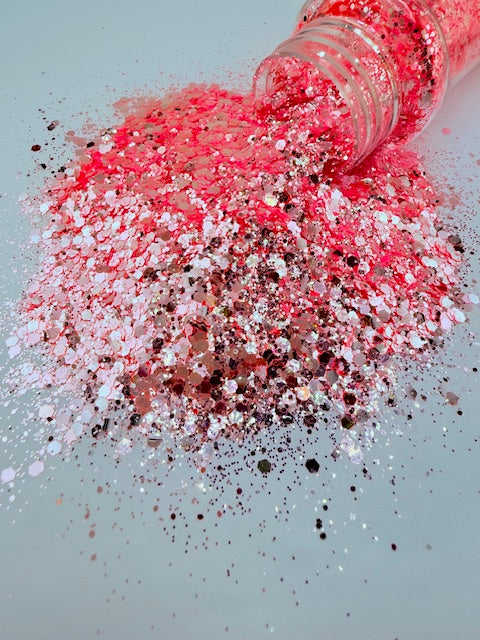 Guava Frost - High Sparkle Pink Chunky Mixed Glitter 7-9