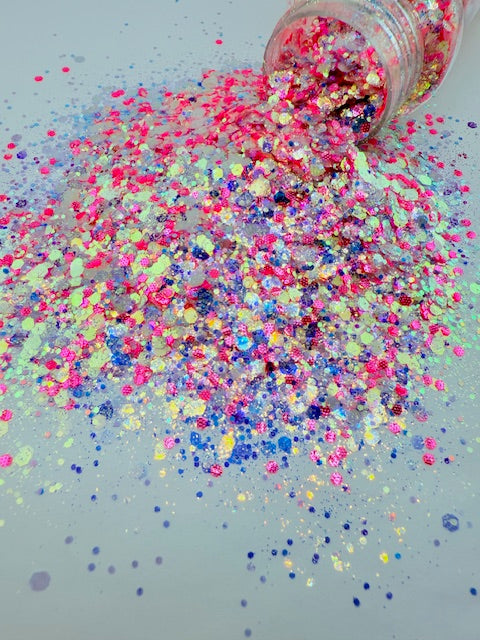 Birthday Remix- Pink Opal Textured Custom Mixed Glitter 6-2