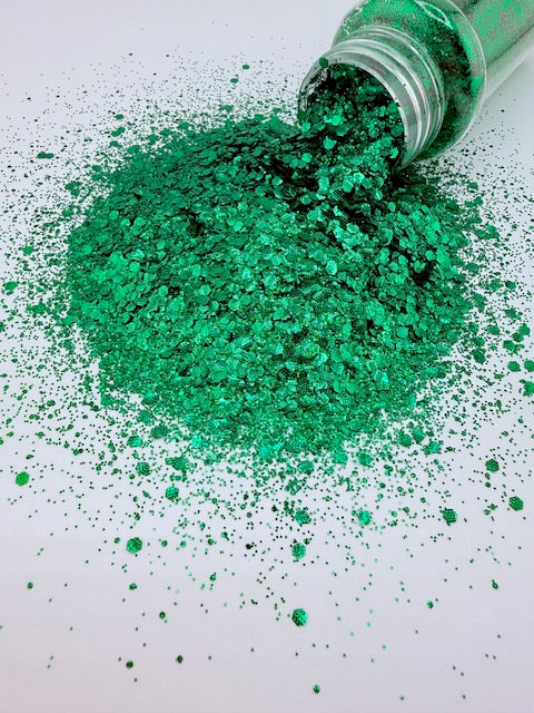 Irish Car Bomb 2- True Green Textured Chunky Mixed Glitter 6-5