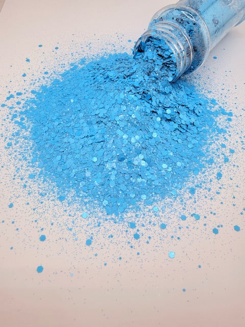 Stay Salty- Pastel Blue Chunky Mixed Glitter 6-8