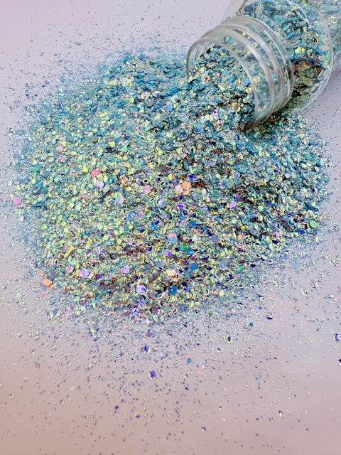 Celestial Sea Glass - Blue Teal Color Shift Mixed Chunky Bubble Glitter 9-4