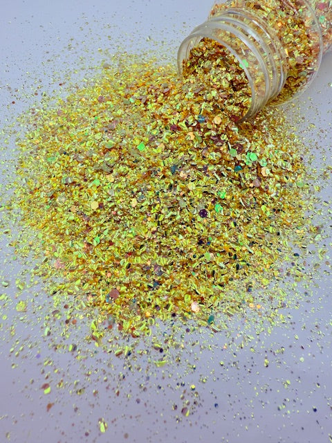 Hidden Treasure- Yellow Gold Custom Mixed Chunky Bubble Glitter 7-2