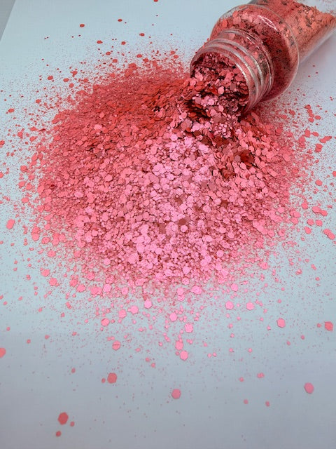 Dusted Rose Alloy- Rose Gold Flat Metallic Chunky Mixed Glitter 13-8