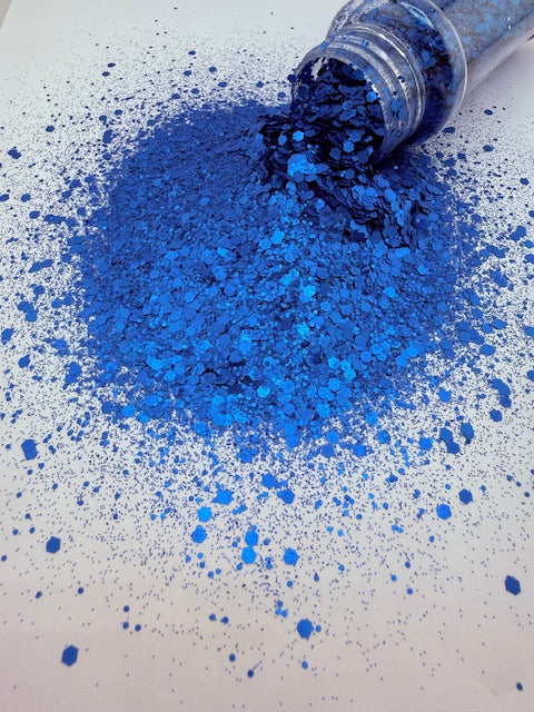 Sapphire Alloy- Royal Blue Flat Metallic Chunky Mixed Glitter 13-7