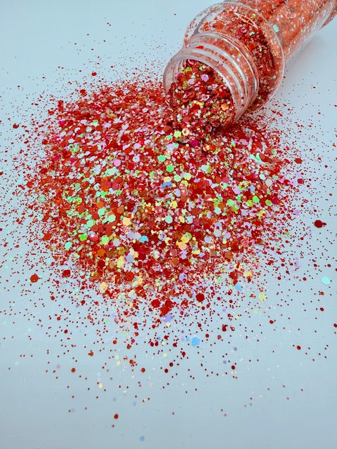 Morocco- Red Coral Opal Chunky Mixed Glitter 13-6