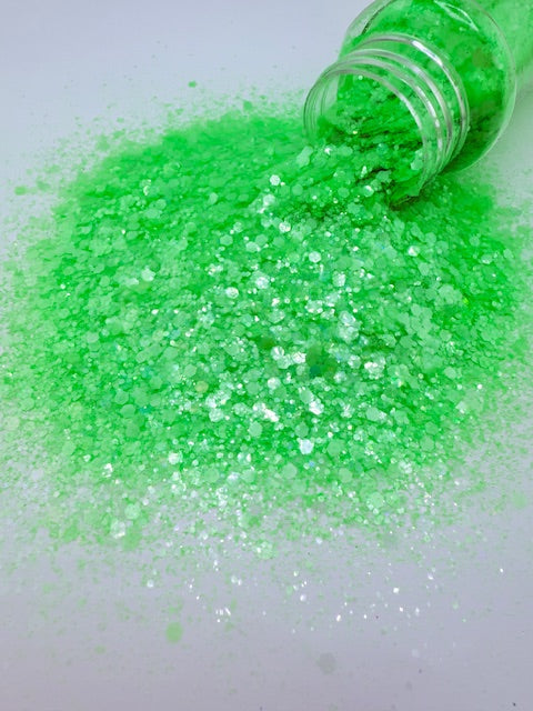 ***RETIRING** Rainforest Mirage - Pastel Green Pearl Rainbow Custom Mixed Chunky Glitter 3-6