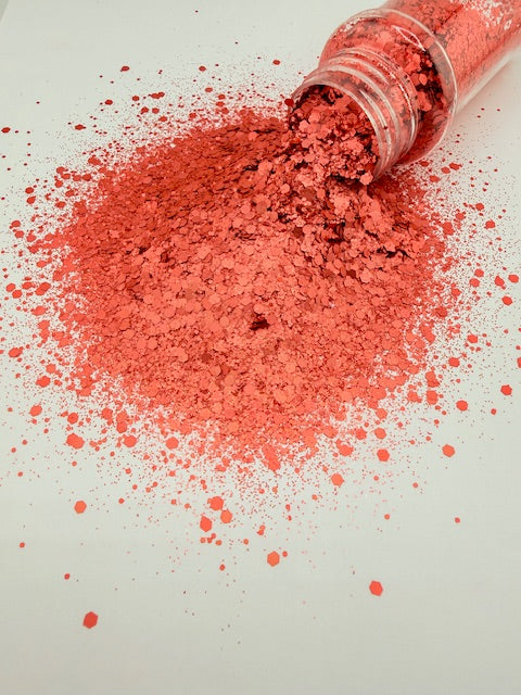 Vintage Red Alloy- Muted Red Flat Metallic Chunky Mixed Glitter 13-5