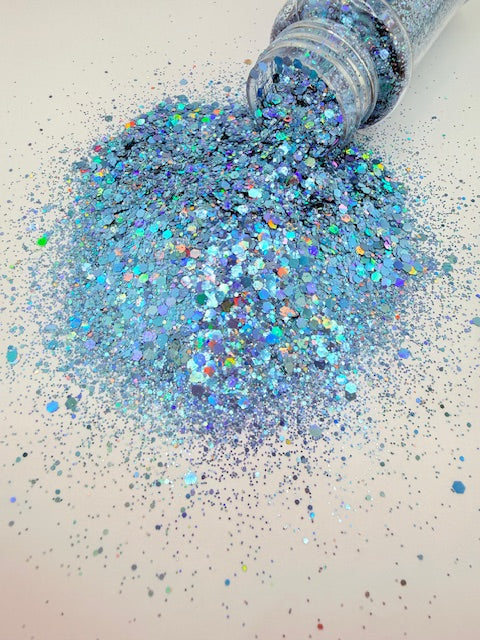Polar Princess- Icey Blue Holographic Chunky Mixed Glitter 13-10