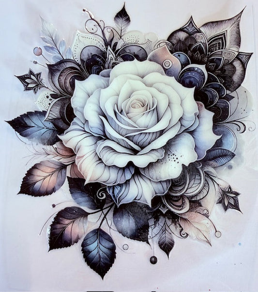 492. White Rose Mandela Decal