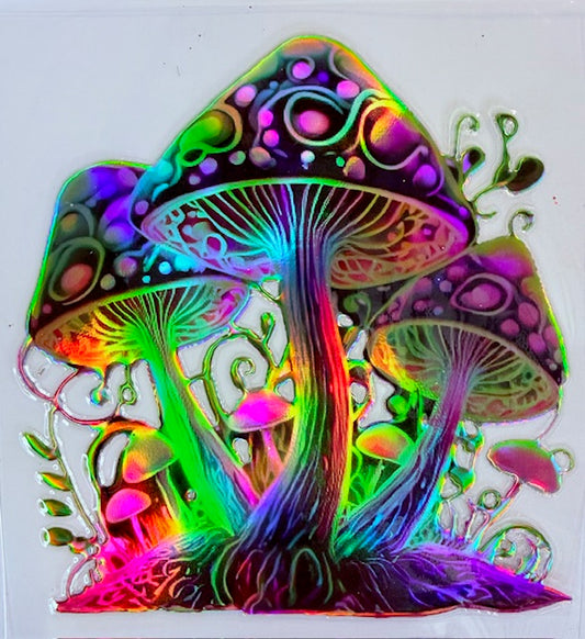 10. HOLOGRAPHIC Mushroom with Vines Decal