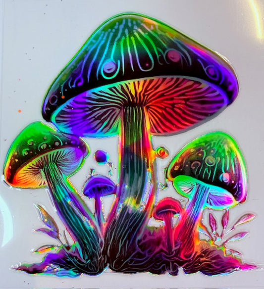 175. HOLOGRAPHIC Mushrooms Decal