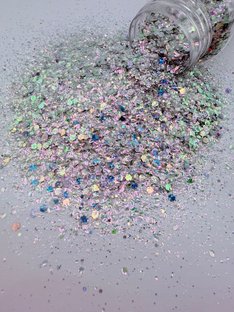 Cosmic Surf- Opal Color Shift Chunky Mixed Bubble Glitter  2-1