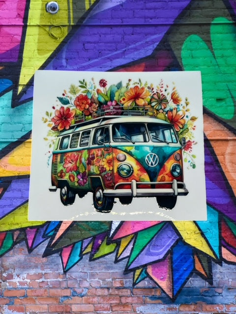 172. VW Van Floral Decal