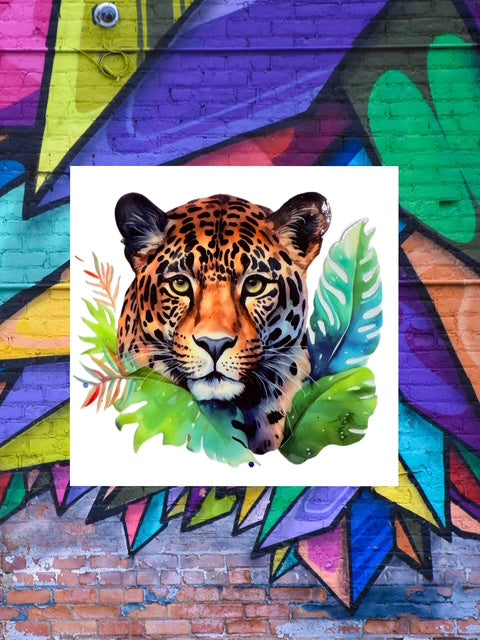 561. Leopard Floral Decal