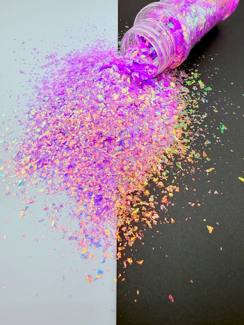 Rosefire Crystal- XL Iridescent Pink Crushed Glass Glitter 13-3