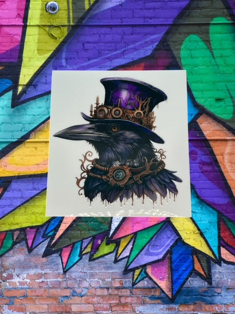 181. Steampunk Raven Decal