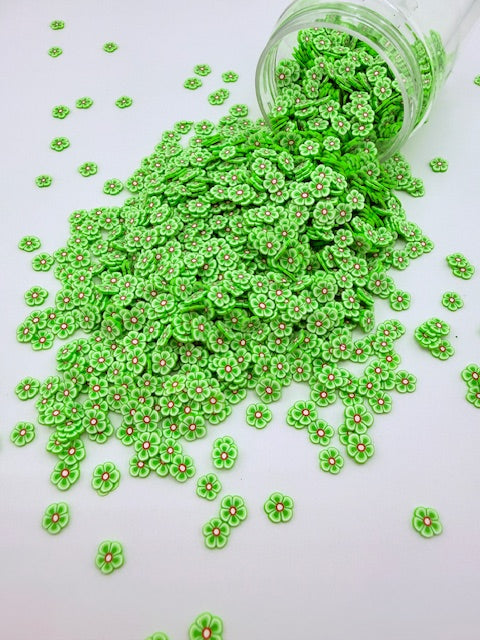 Green Flowers- Polymer Clay Pieces 10-3