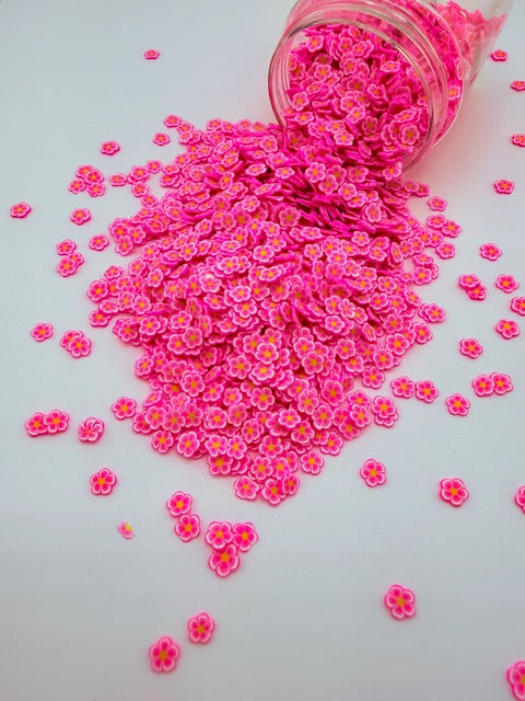 Pink Flowers- Polymer Clay Pieces 10-4