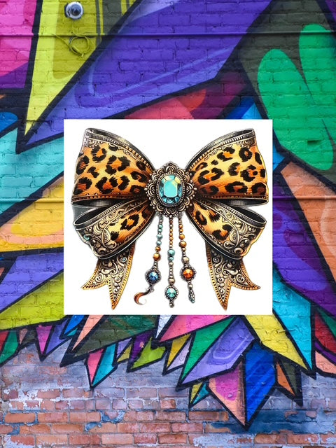 69. Leopard Bow Decal