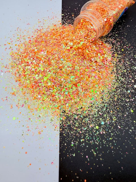 Sunset Daiquiri- Orange Pink & Gold Textured Custom Mixed Chunky Glitter 5-1