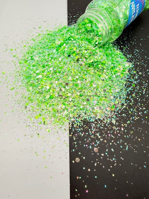 Polynesian Garden- Green Textured Color Shift Custom Mixed Chunky Glitter 14-2