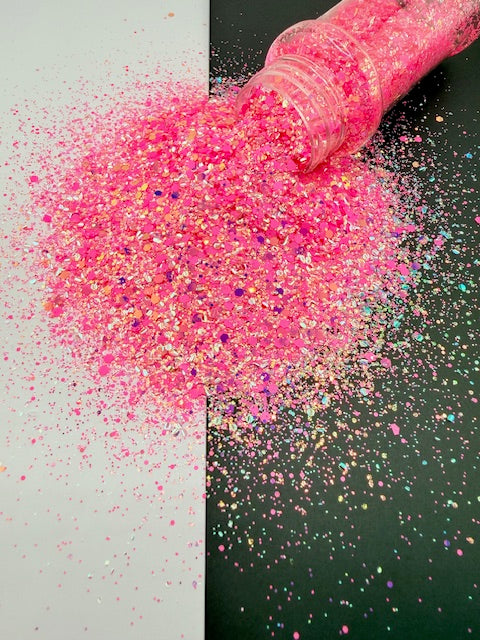 Platinum Pink- Hot Pink Textured & Bubble Custom Mixed Chunky Glitter 14-2