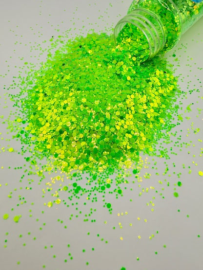 Neon Jungle- Green Glow Chunky Mixed Glitter 13-1