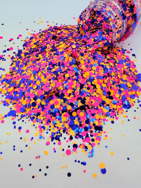 Lovers in Japan - Peach Pink and Blue Mixed Circle Glitter 10-5