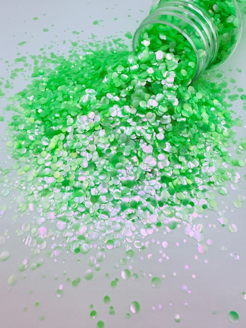 Mystic Melon - Pastel Green Pink Color Shift Circle Glitter 10-4