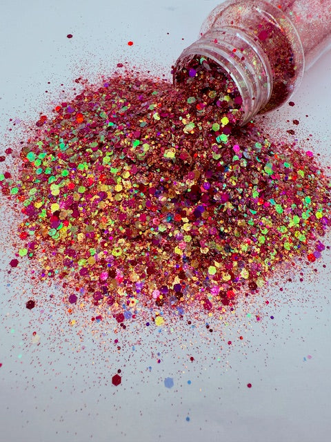 Summer at 7- Pink Orange Purple Custom Mixed Glitter 1-5