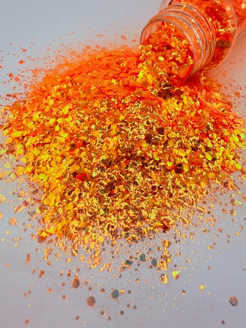 Florida Oranges 3- Orange Chunky Mixed Glitter 10-4