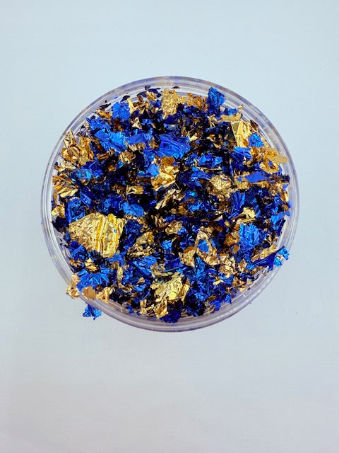 Foil Flakes- Blue and Gold