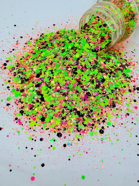 Gothic Summer- Green Black Pink Custom Mixed Glitter 2-6