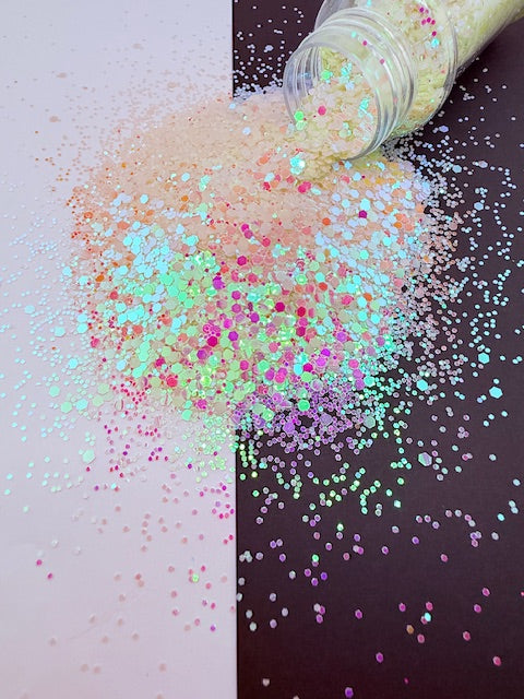 Electric Hibiscus- Pink Peach Color Shift Chunky Mixed Glow Glitter 14-5