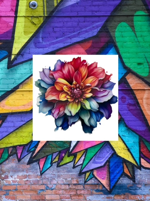 220. Rainbow Flower Decal