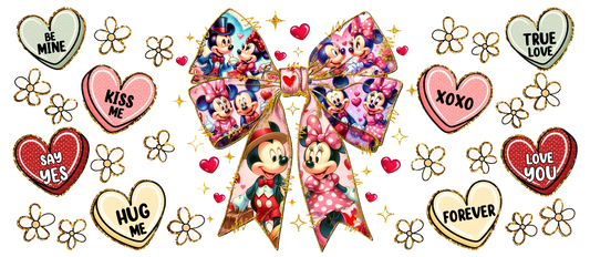 569. Mick and Min Bow Hearts UVDTF