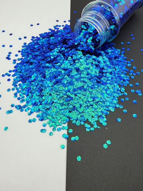 Peacock Sparkle 3- Blue Green Textured Chunky Glitter