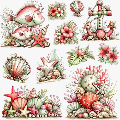 B16. ELEMENT SHEET- Coral & Green Ocean