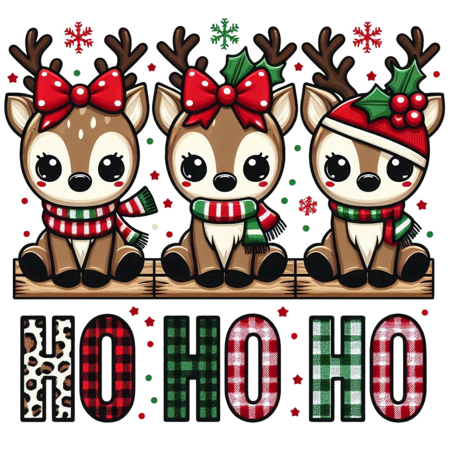 Z. Ho Ho Ho Cutie Reindeer Decal