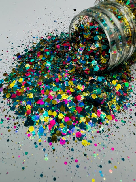Panic!- Turquoise Pink Gold Custom Mixed Glitter 4-2