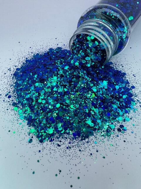 Peacock Sparkle - Mixed Blue Green Color Shift Glitter 5-8